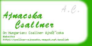 ajnacska csallner business card